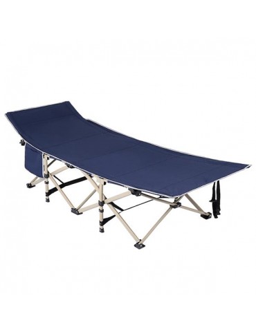 190*67*37 Multi-functional Square Tube 10 Foot Folding Bed (with Side Pockets) Navy
