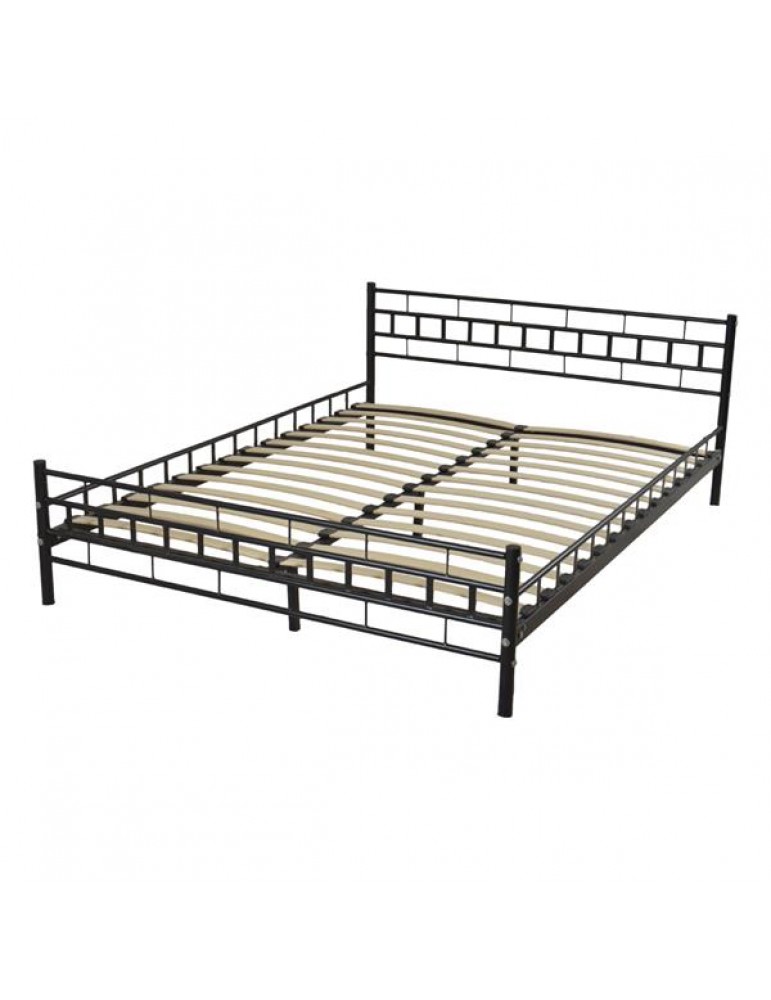 Wooden Bed Slat And Metal Iron Stand, Metal Bed Frame With Wooden Slats Queen Size